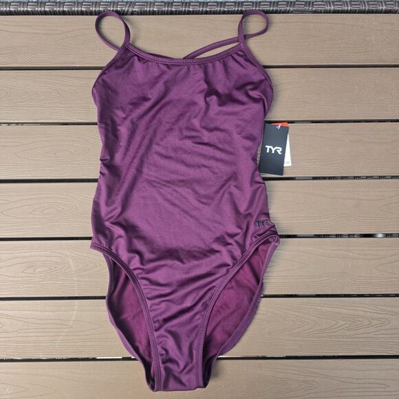 TYR Other - TYR Women's Durafast Elite Deep Plum Cutoutfit 1 Piece Swimsuit SZ 34 New *pull